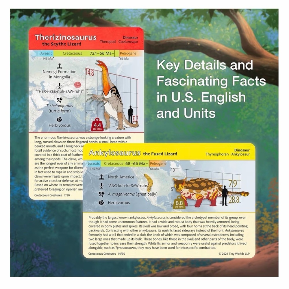 Dinosaur Dynasties: Cretaceous Creatures Learning Cards - Set of 30 - Picture 5 of 7